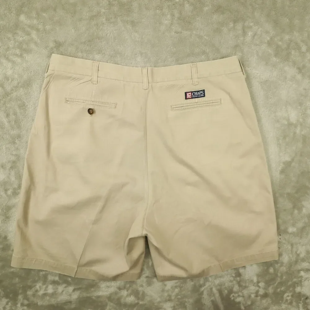 Chaps Ralph Lauren Vintage Men's‎ Khaki Pleat Front Shorts size 40